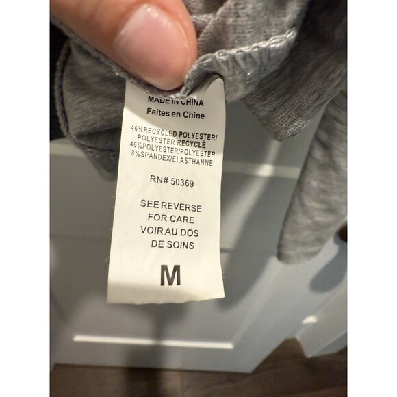 Jockey M Ruched Terry Full Zip Sweatshirt Stretch Gray Women's Fitness Top - Picture 2 of 3